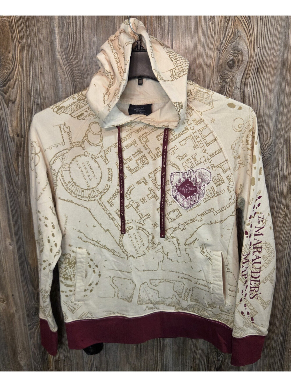 Harry Potter Marauders Map Hoodie Sz Sm Sweatshirt Universal Studio Wizard World